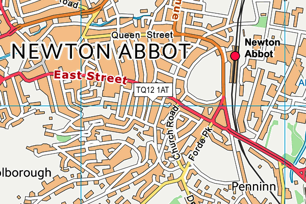 TQ12 1AT map - OS VectorMap District (Ordnance Survey)