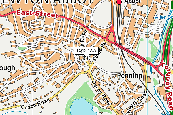 TQ12 1AW map - OS VectorMap District (Ordnance Survey) TQ12 1AW map - OS VectorMap District (Ordnance Survey)