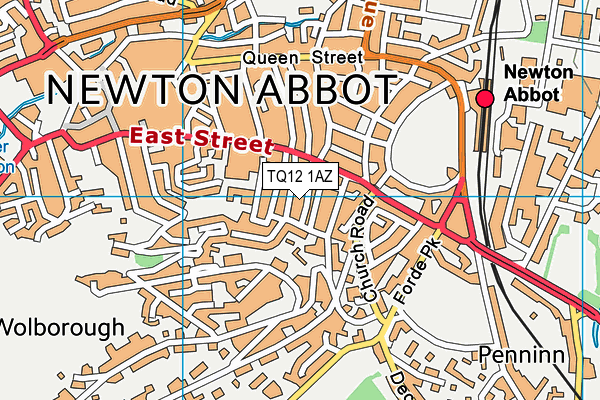 TQ12 1AZ map - OS VectorMap District (Ordnance Survey)