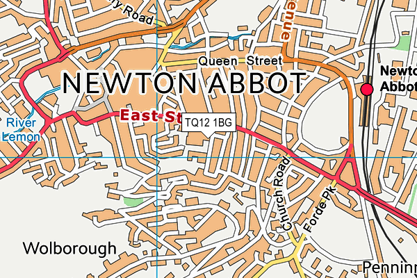 TQ12 1BG map - OS VectorMap District (Ordnance Survey)