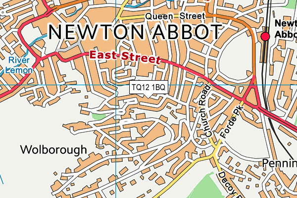TQ12 1BQ map - OS VectorMap District (Ordnance Survey) TQ12 1BQ map - OS VectorMap District (Ordnance Survey)