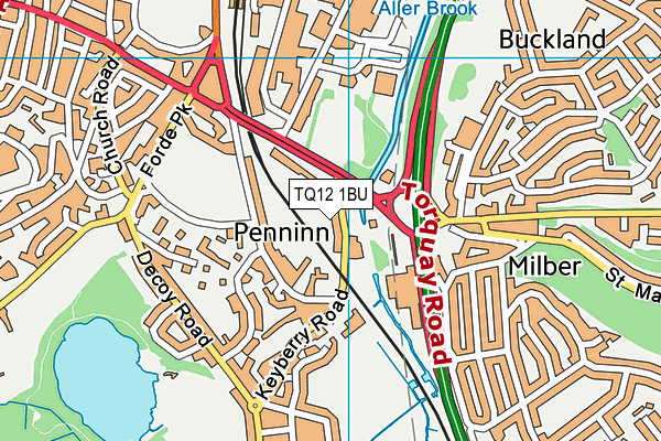 TQ12 1BU map - OS VectorMap District (Ordnance Survey) TQ12 1BU map - OS VectorMap District (Ordnance Survey)