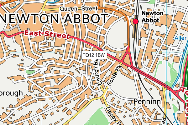 TQ12 1BW map - OS VectorMap District (Ordnance Survey)