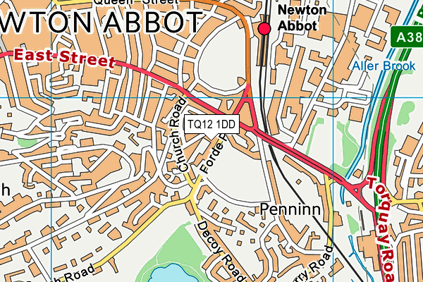 TQ12 1DD map - OS VectorMap District (Ordnance Survey) TQ12 1DD map - OS VectorMap District (Ordnance Survey)