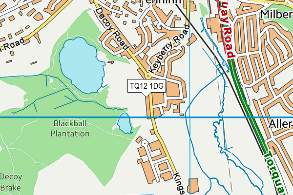 TQ12 1DG map - OS VectorMap District (Ordnance Survey) TQ12 1DG map - OS VectorMap District (Ordnance Survey)