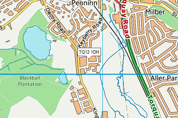 TQ12 1DH map - OS VectorMap District (Ordnance Survey) TQ12 1DH map - OS VectorMap District (Ordnance Survey)