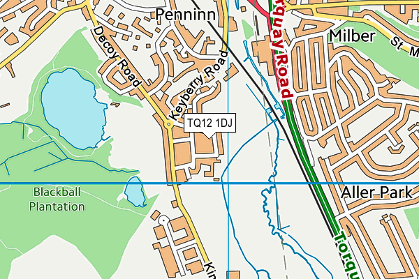TQ12 1DJ map - OS VectorMap District (Ordnance Survey) TQ12 1DJ map - OS VectorMap District (Ordnance Survey)