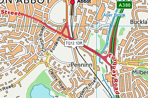 TQ12 1DR map - OS VectorMap District (Ordnance Survey) TQ12 1DR map - OS VectorMap District (Ordnance Survey)
