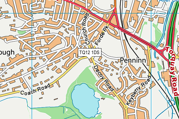 TQ12 1DS map - OS VectorMap District (Ordnance Survey) TQ12 1DS map - OS VectorMap District (Ordnance Survey)