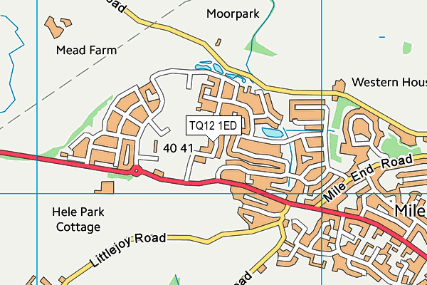 TQ12 1ED map - OS VectorMap District (Ordnance Survey)