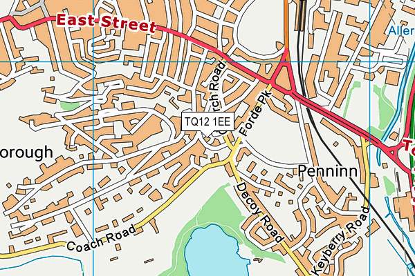 TQ12 1EE map - OS VectorMap District (Ordnance Survey)