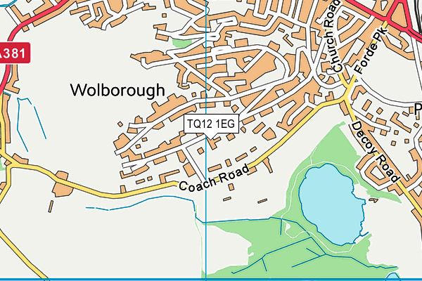 TQ12 1EG map - OS VectorMap District (Ordnance Survey) TQ12 1EG map - OS VectorMap District (Ordnance Survey)