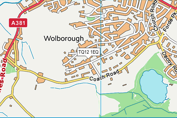 TQ12 1EQ map - OS VectorMap District (Ordnance Survey)