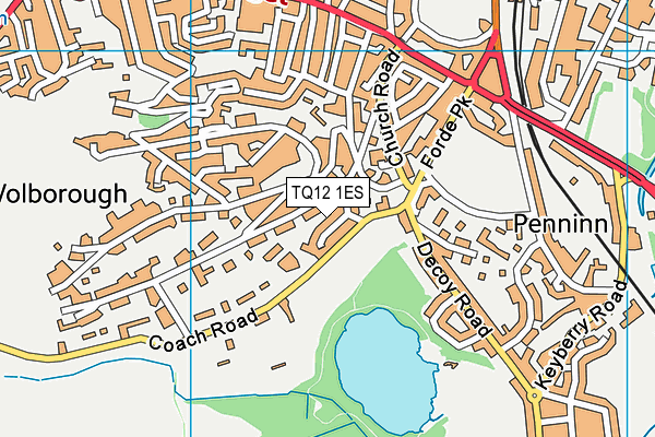 TQ12 1ES map - OS VectorMap District (Ordnance Survey) TQ12 1ES map - OS VectorMap District (Ordnance Survey)