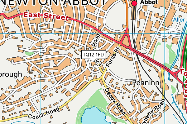 TQ12 1FD map - OS VectorMap District (Ordnance Survey) TQ12 1FD map - OS VectorMap District (Ordnance Survey)