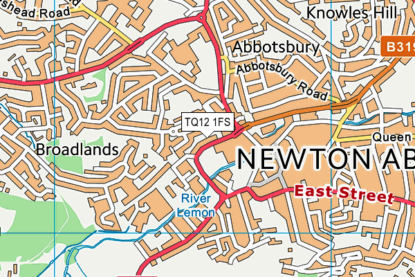 TQ12 1FS map - OS VectorMap District (Ordnance Survey) TQ12 1FS map - OS VectorMap District (Ordnance Survey)
