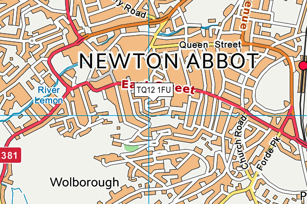 TQ12 1FU map - OS VectorMap District (Ordnance Survey)