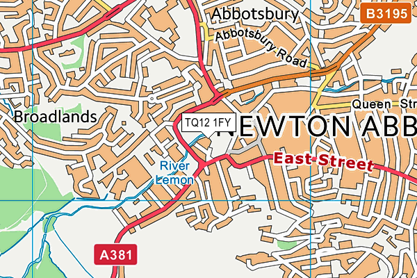 TQ12 1FY map - OS VectorMap District (Ordnance Survey) TQ12 1FY map - OS VectorMap District (Ordnance Survey)