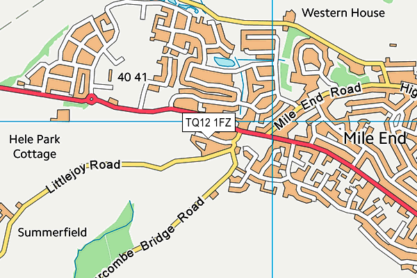 TQ12 1FZ map - OS VectorMap District (Ordnance Survey) TQ12 1FZ map - OS VectorMap District (Ordnance Survey)