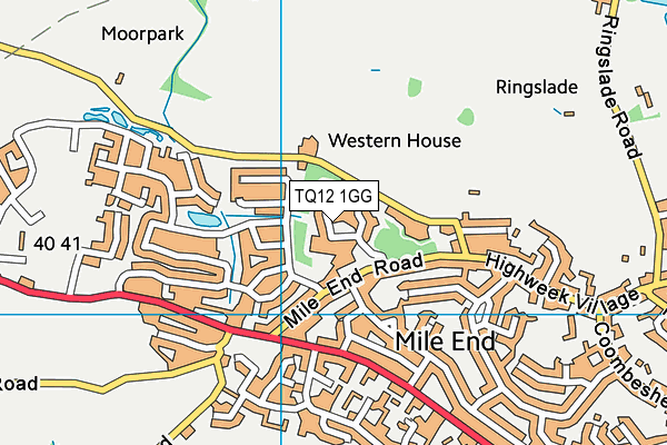 TQ12 1GG map - OS VectorMap District (Ordnance Survey) TQ12 1GG map - OS VectorMap District (Ordnance Survey)
