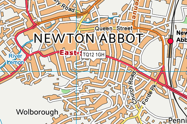 TQ12 1GH map - OS VectorMap District (Ordnance Survey)