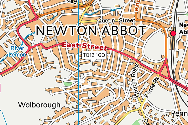 TQ12 1GQ map - OS VectorMap District (Ordnance Survey)