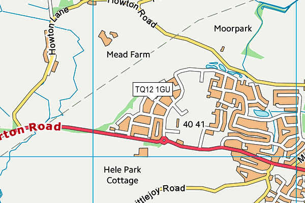 TQ12 1GU map - OS VectorMap District (Ordnance Survey) TQ12 1GU map - OS VectorMap District (Ordnance Survey)