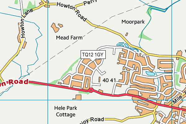 TQ12 1GY map - OS VectorMap District (Ordnance Survey) TQ12 1GY map - OS VectorMap District (Ordnance Survey)