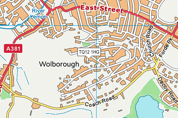 TQ12 1HG map - OS VectorMap District (Ordnance Survey)