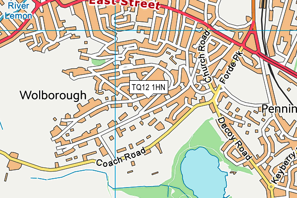 TQ12 1HN map - OS VectorMap District (Ordnance Survey)