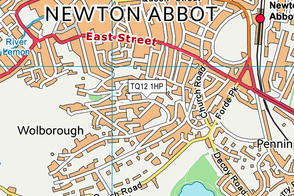 TQ12 1HP map - OS VectorMap District (Ordnance Survey)
