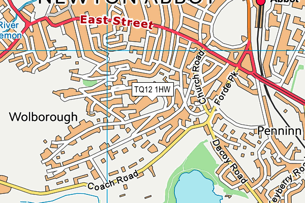 TQ12 1HW map - OS VectorMap District (Ordnance Survey) TQ12 1HW map - OS VectorMap District (Ordnance Survey)