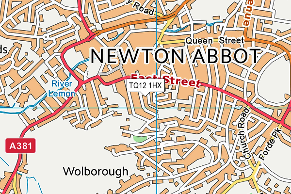 TQ12 1HX map - OS VectorMap District (Ordnance Survey) TQ12 1HX map - OS VectorMap District (Ordnance Survey)