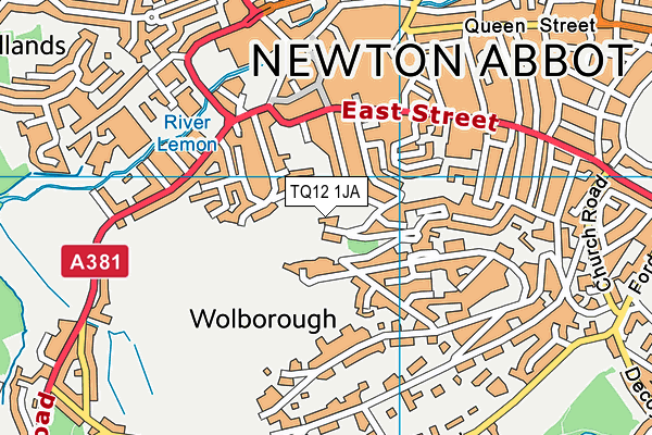 TQ12 1JA map - OS VectorMap District (Ordnance Survey) TQ12 1JA map - OS VectorMap District (Ordnance Survey)