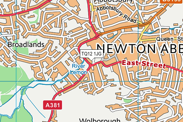 TQ12 1JG map - OS VectorMap District (Ordnance Survey) TQ12 1JG map - OS VectorMap District (Ordnance Survey)