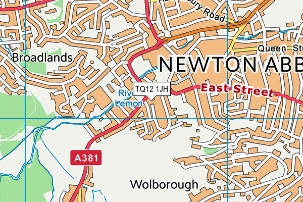 TQ12 1JH map - OS VectorMap District (Ordnance Survey)