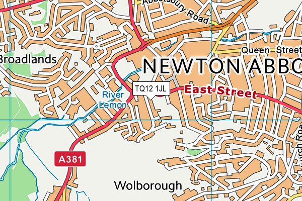 TQ12 1JL map - OS VectorMap District (Ordnance Survey)
