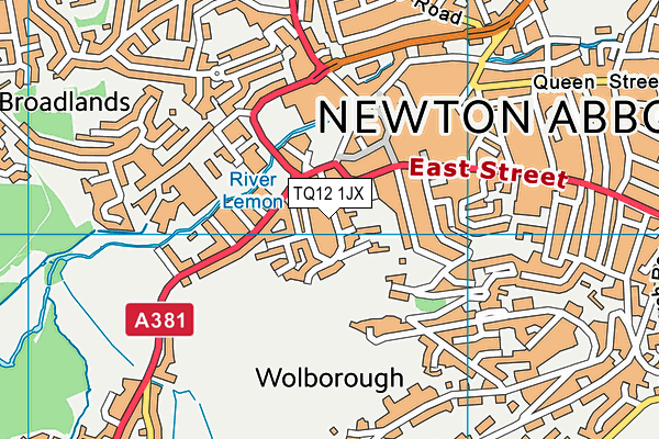TQ12 1JX map - OS VectorMap District (Ordnance Survey)