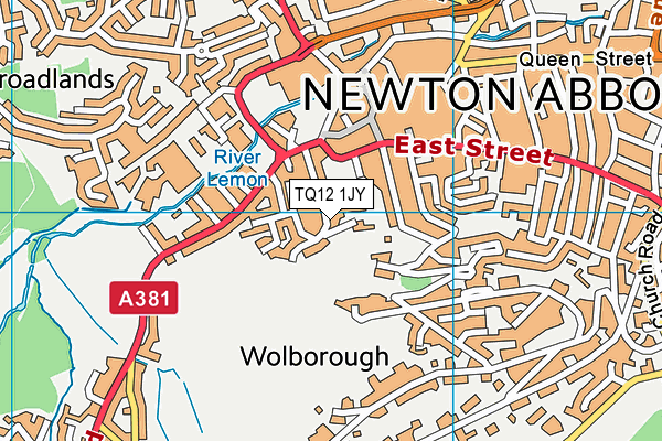 TQ12 1JY map - OS VectorMap District (Ordnance Survey) TQ12 1JY map - OS VectorMap District (Ordnance Survey)