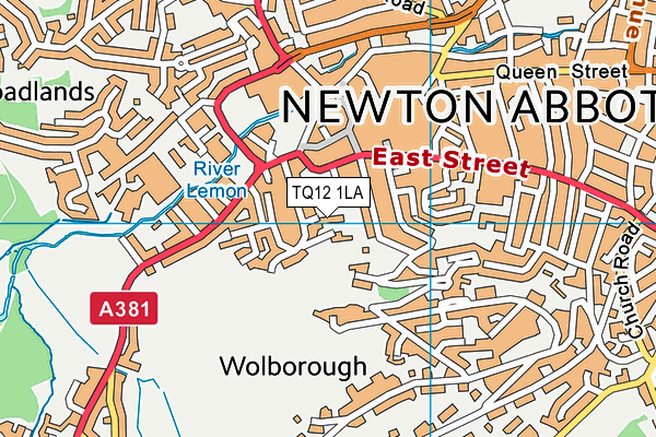 TQ12 1LA map - OS VectorMap District (Ordnance Survey)