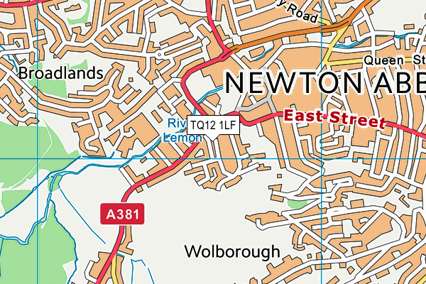 TQ12 1LF map - OS VectorMap District (Ordnance Survey)