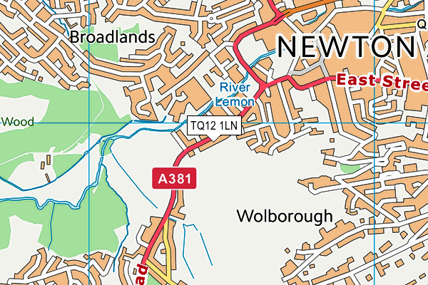 TQ12 1LN map - OS VectorMap District (Ordnance Survey)