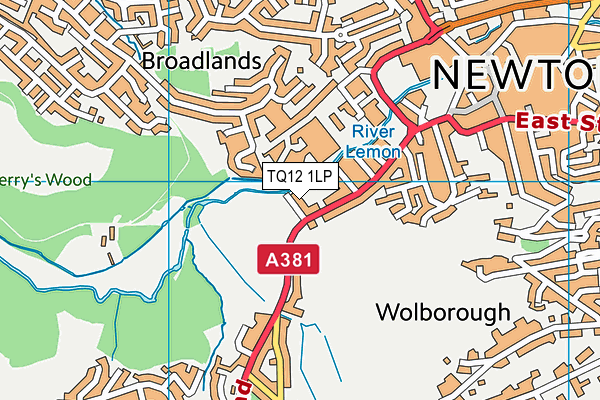 TQ12 1LP map - OS VectorMap District (Ordnance Survey) TQ12 1LP map - OS VectorMap District (Ordnance Survey)