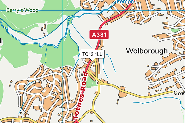 TQ12 1LU map - OS VectorMap District (Ordnance Survey) TQ12 1LU map - OS VectorMap District (Ordnance Survey)