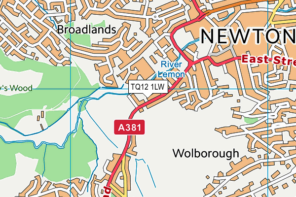 TQ12 1LW map - OS VectorMap District (Ordnance Survey) TQ12 1LW map - OS VectorMap District (Ordnance Survey)