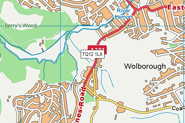 TQ12 1LX map - OS VectorMap District (Ordnance Survey) TQ12 1LX map - OS VectorMap District (Ordnance Survey)