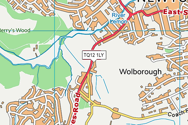 TQ12 1LY map - OS VectorMap District (Ordnance Survey)