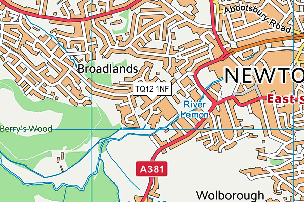 TQ12 1NF map - OS VectorMap District (Ordnance Survey) TQ12 1NF map - OS VectorMap District (Ordnance Survey)