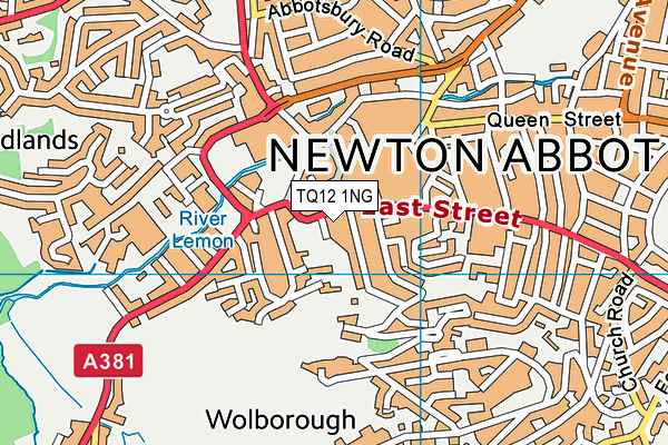 TQ12 1NG map - OS VectorMap District (Ordnance Survey) TQ12 1NG map - OS VectorMap District (Ordnance Survey)