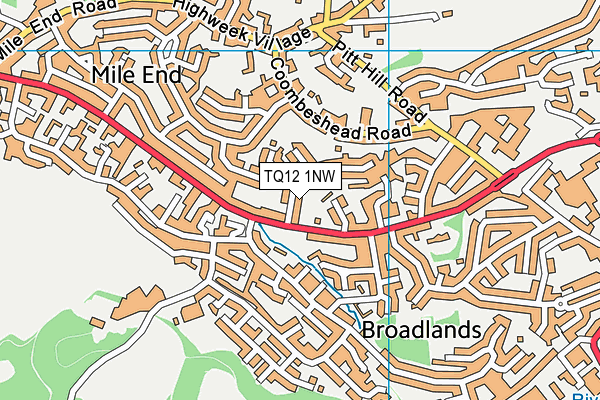 TQ12 1NW map - OS VectorMap District (Ordnance Survey) TQ12 1NW map - OS VectorMap District (Ordnance Survey)